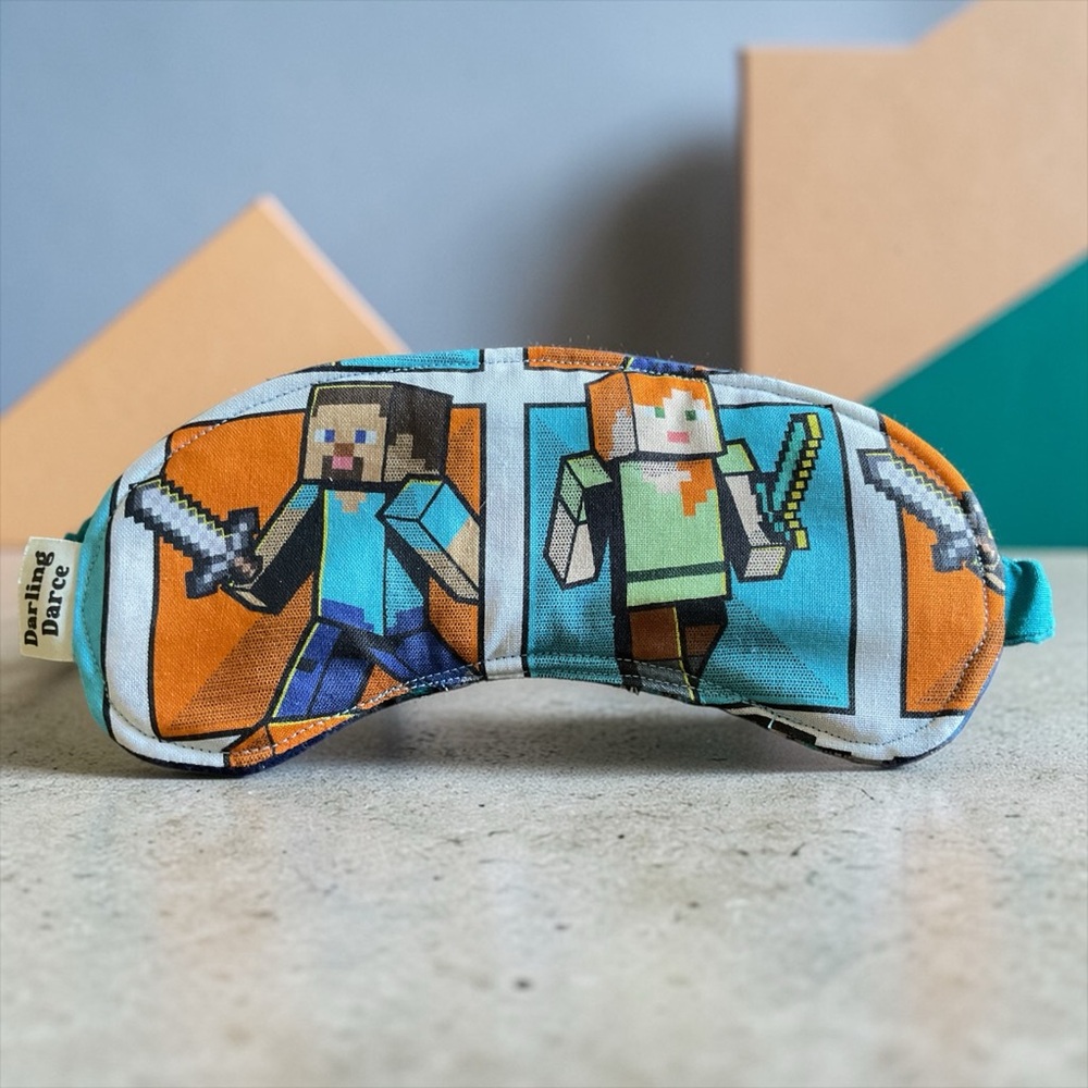 Minecraft Kids Sleep Mask - Blue and Orange